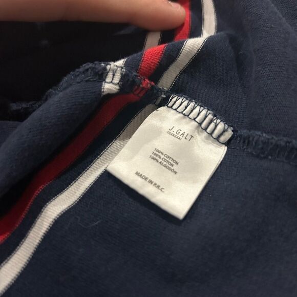 BRANDY MELVILLIE Womans Red And Blue Stripe Cropped Shirt - Picture 4 of 8